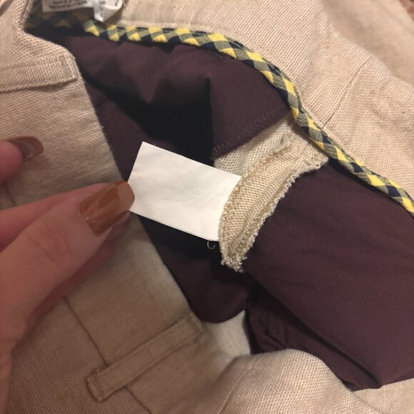 Anthropologie Pinktuck Linen Pants Womens Size 2 Sand High Rise Wide Leg V Waist - Picture 3 of 8